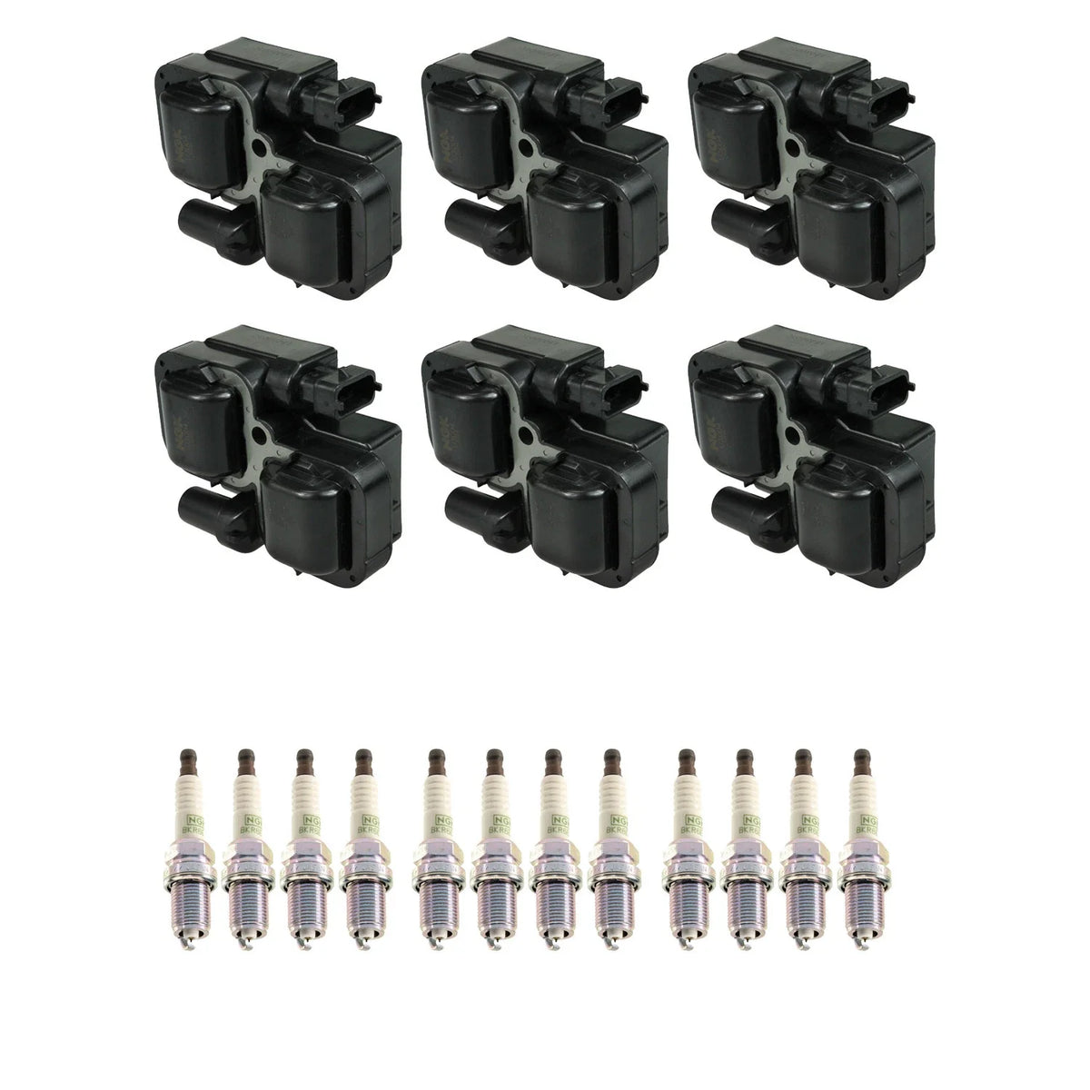 Set of 6 NGK Ignition Coils & Platinum Spark Plugs for C32 AMG SLK32 AMG Crossfire (2001–2004)