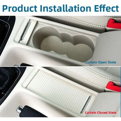 Drink Cup Holder with Sliding Roller Cover for Skoda Superb (2013–2015)