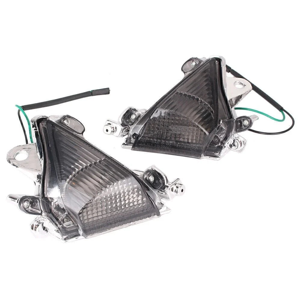 Front Turn Signal Smoke Lens Cover for Kawasaki Ninja ZX10R (2004–2005) Pair