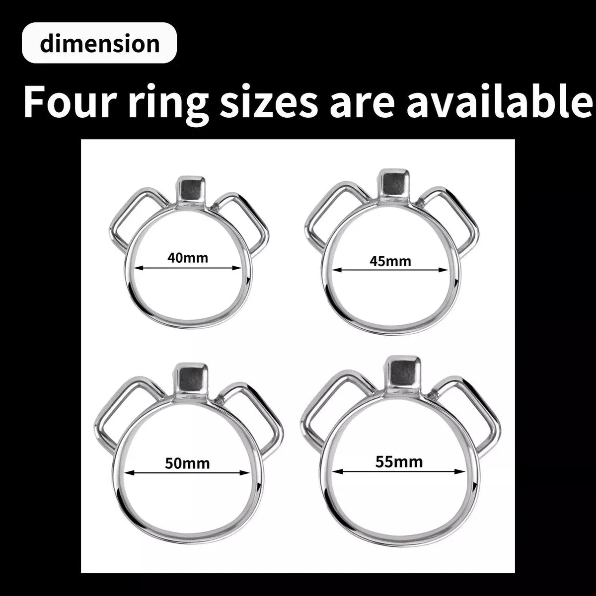 Stainless Steel Male Chastity Device Cage with Ring Lock Belt