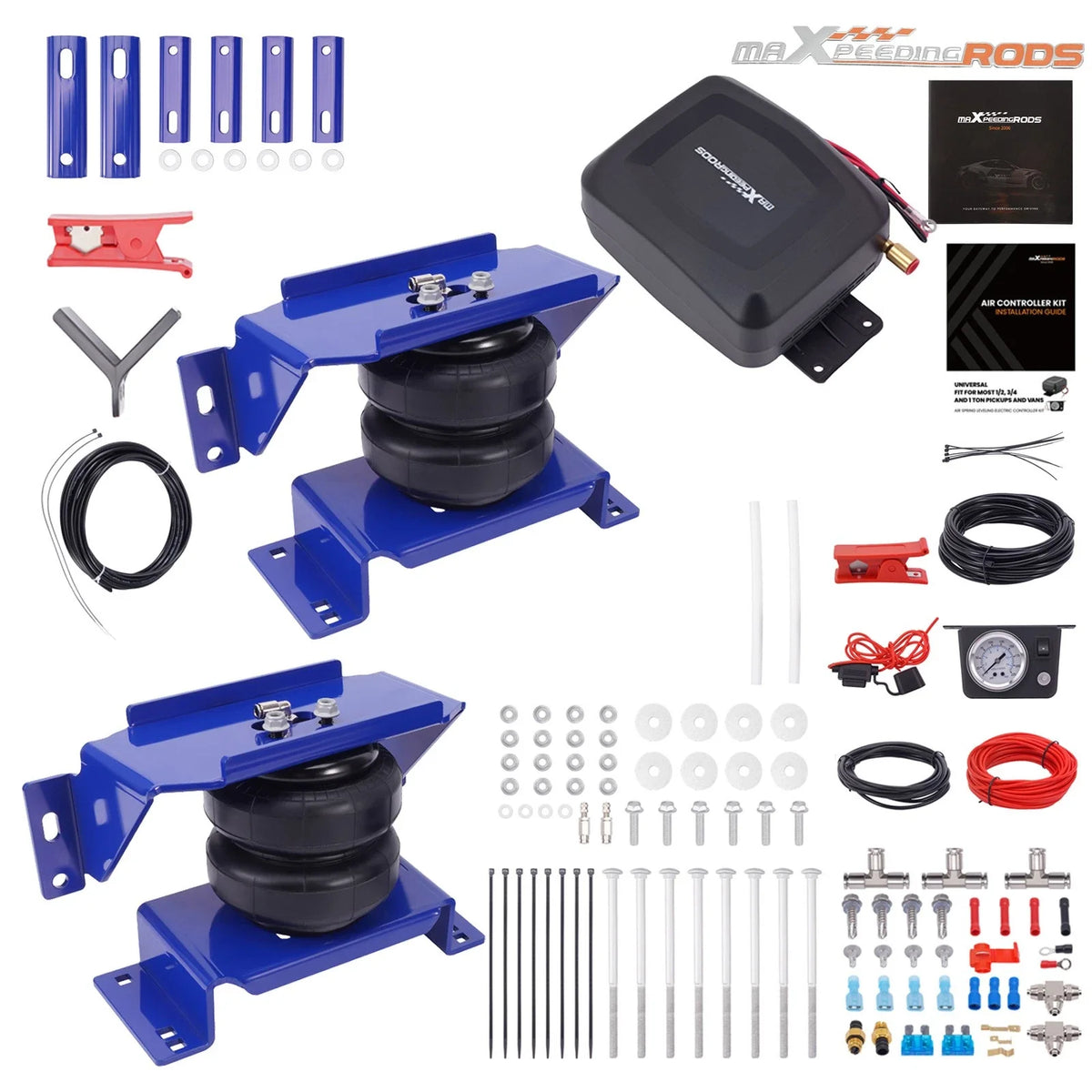 Air Suspension Kit + Air Spring Compressor for Dodge Ram 3500HD (2007–2009)