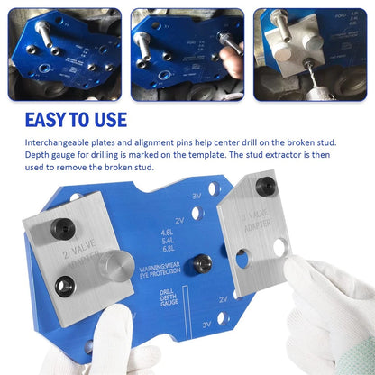 Manifold Drill Template for Ford 2V & 3V 4.6L 5.4L 6.8L V10 (2000–2010)