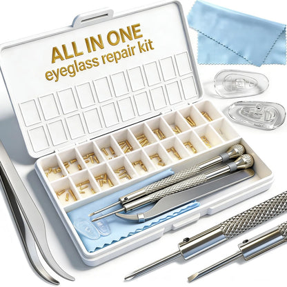 Eyeglass Repair Kit with 18 Sizes Gold-Plated Screws for Various Styles