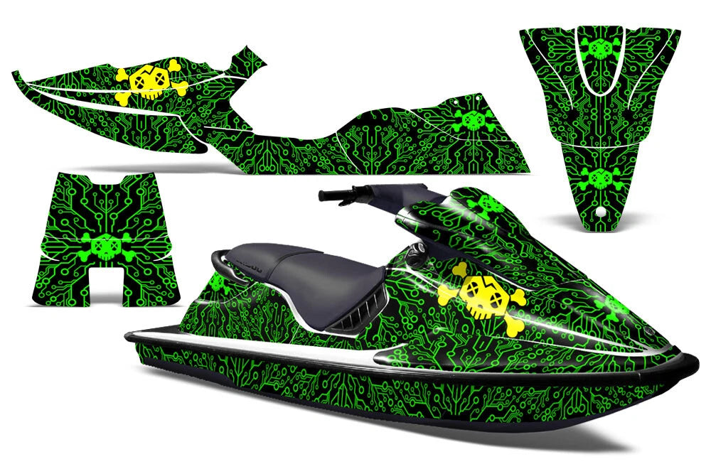 Jet Ski Graphics Kit Decal Sticker for Sea-Doo XP (1993–1996) CircuitBRKR Green