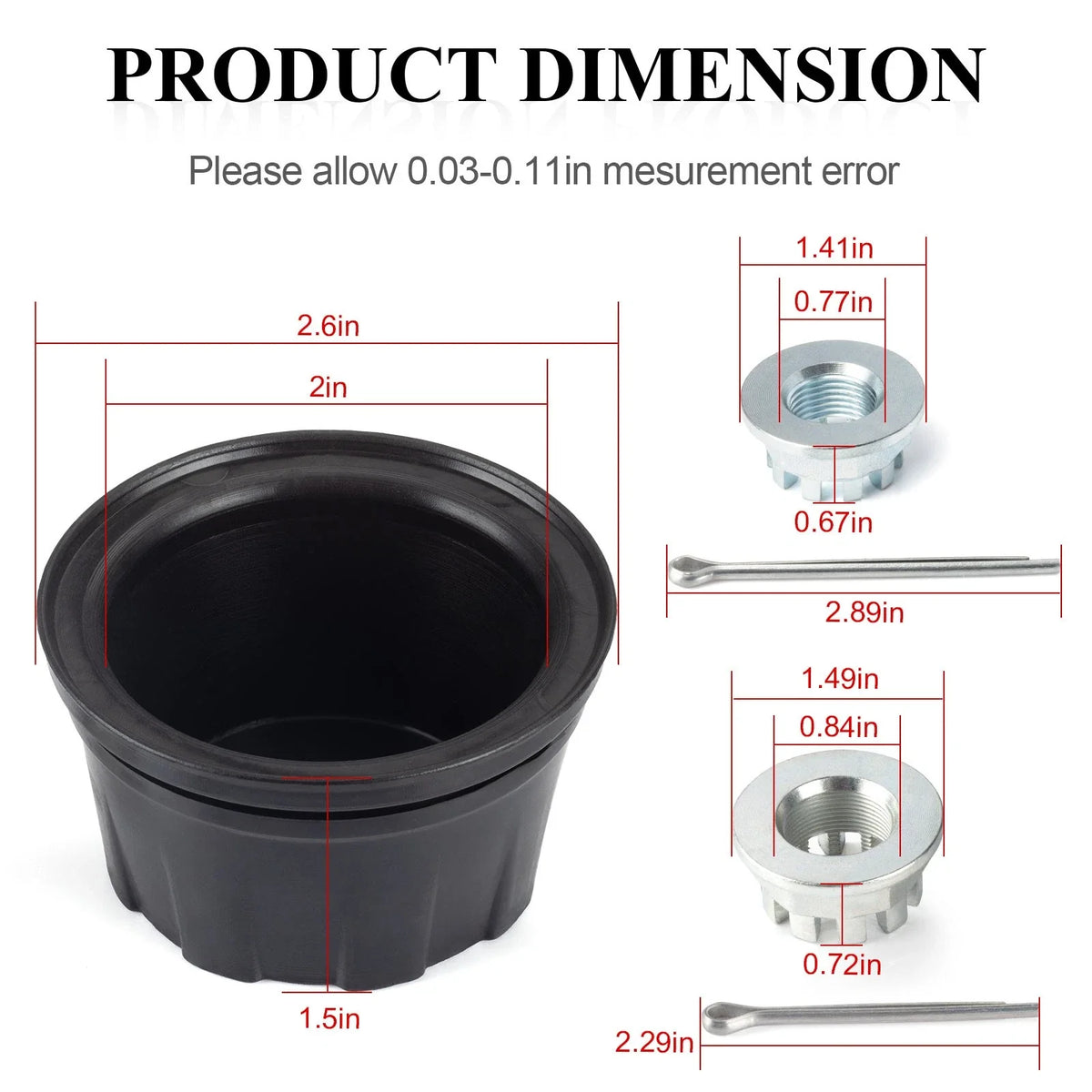 Wheel Center Cap with Axle Nut Pin for Honda TRX450FE TRX450FM (1998)