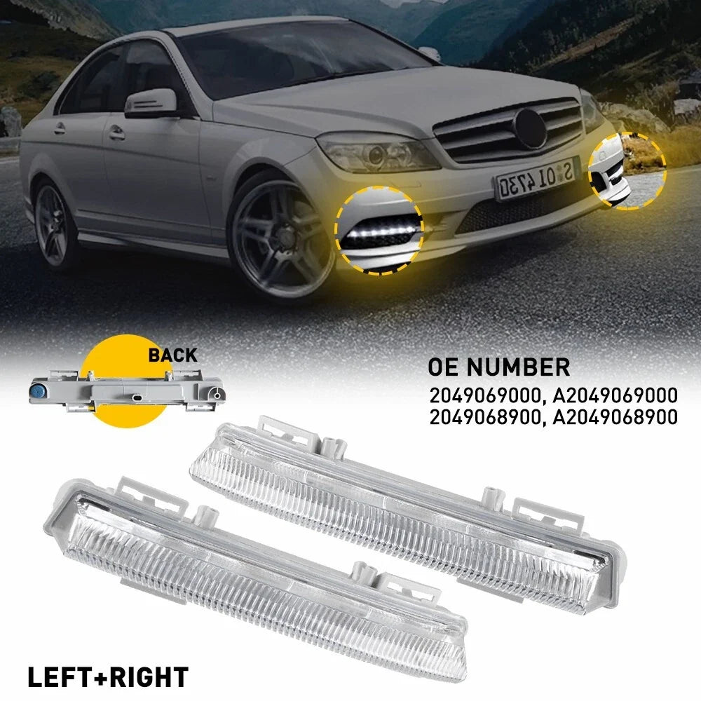 LED Daytime Running Light Fog Lamp for Mercedes Benz W204 W212 C207 C250 (2007–2015)