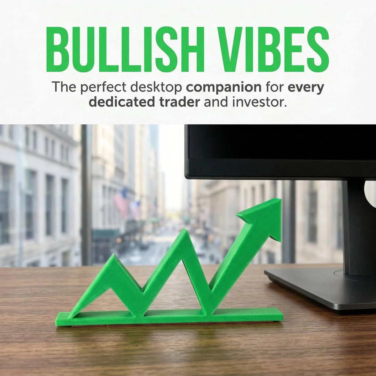 Upward Trend Arrow Desk Figurine for Stock Market Decor (3D Printed)