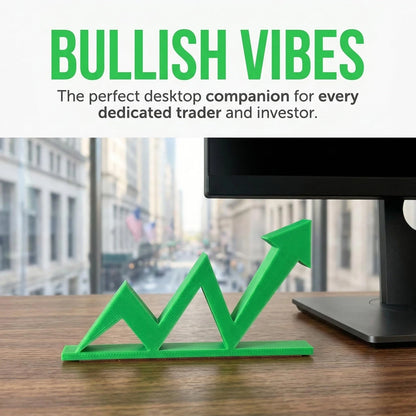 Upward Trend Arrow Desk Figurine for Stock Market Decor (3D Printed)