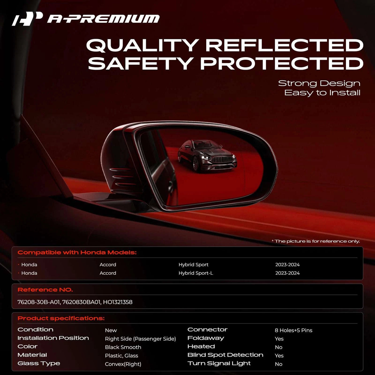 Power Side Mirror for Honda Accord (2023–2024) HO1321358