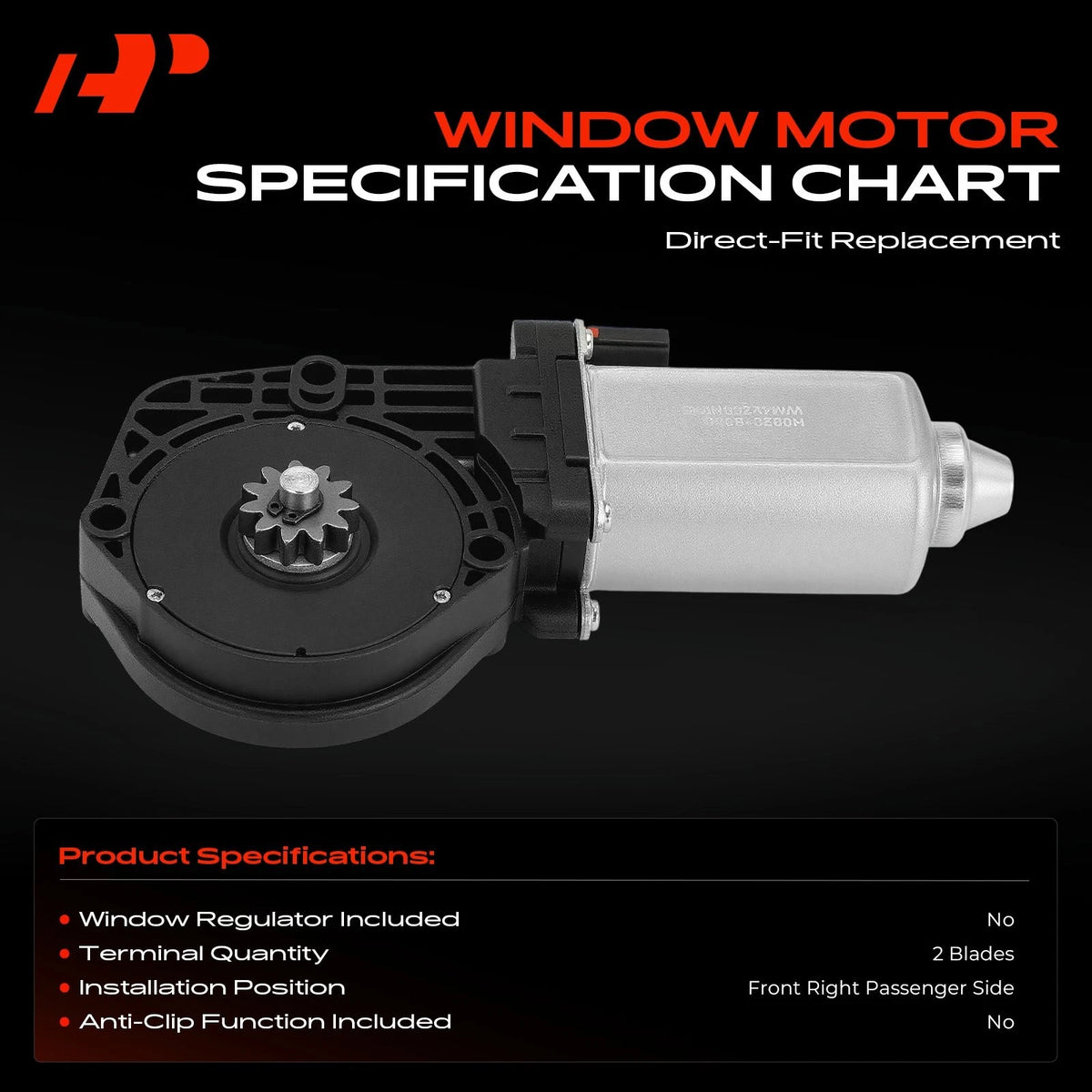 Right Window Motor for Ford Mustang (1994–2004) 1R3Z7623394-AA, F6ZZ6323395-AA, 742-269