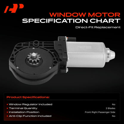 Right Window Motor for Ford Mustang (1994–2004) 1R3Z7623394-AA, F6ZZ6323395-AA, 742-269