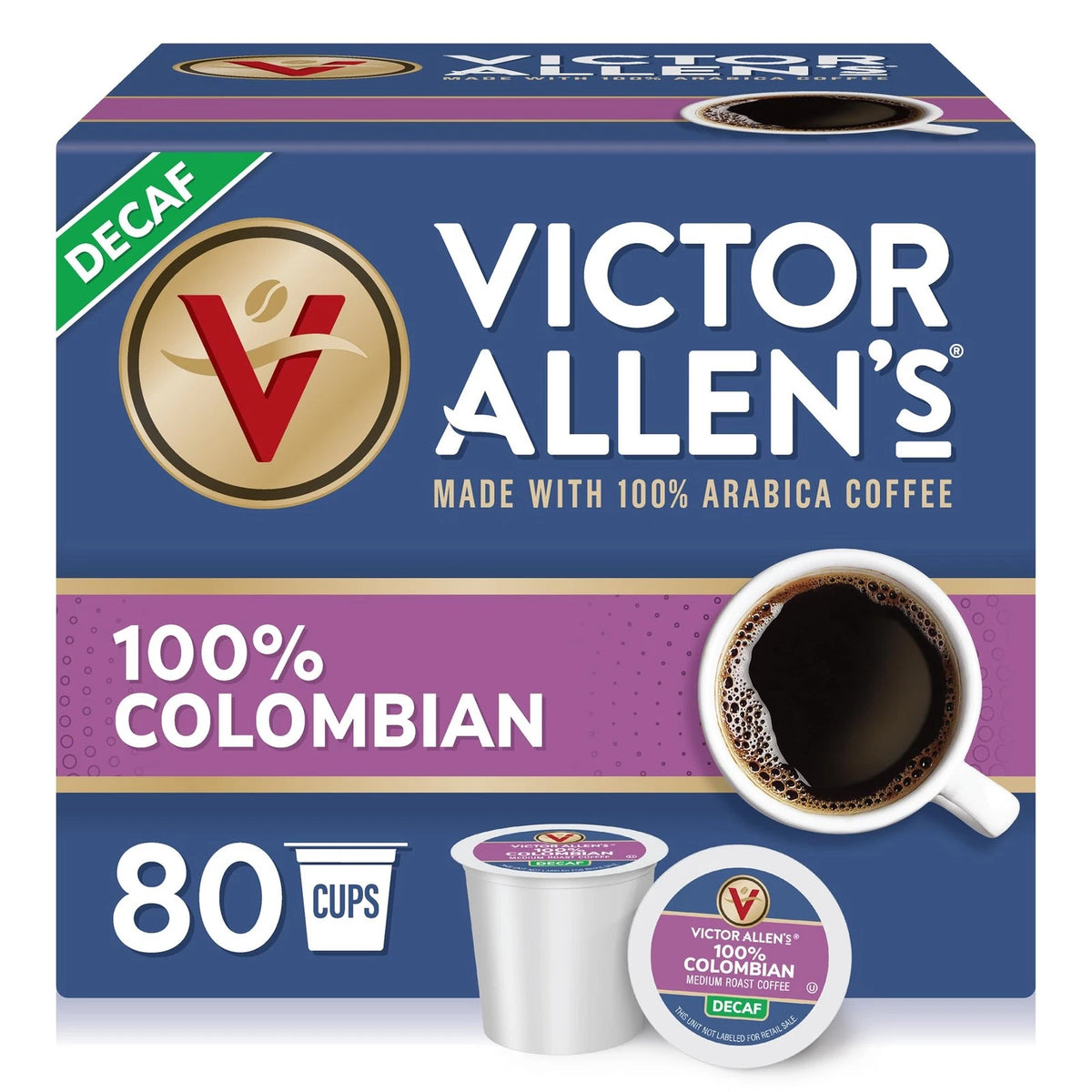Decaf Coffee Pods for 100% Colombian (Pack of 80)
