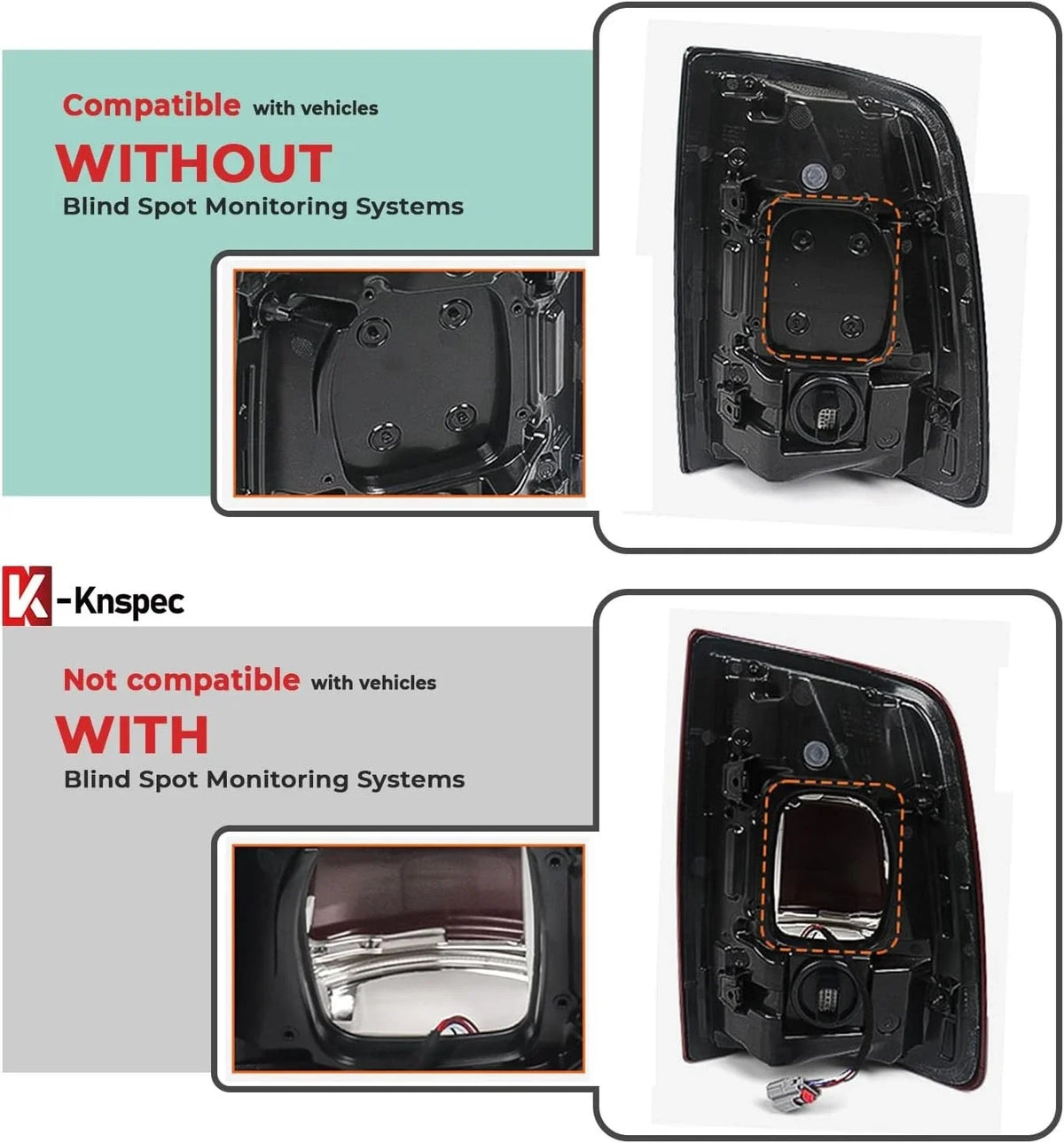 LED Tail Light Bezel for RAM 2500 3500 (2019–2024) LH, w/o Blind Spot