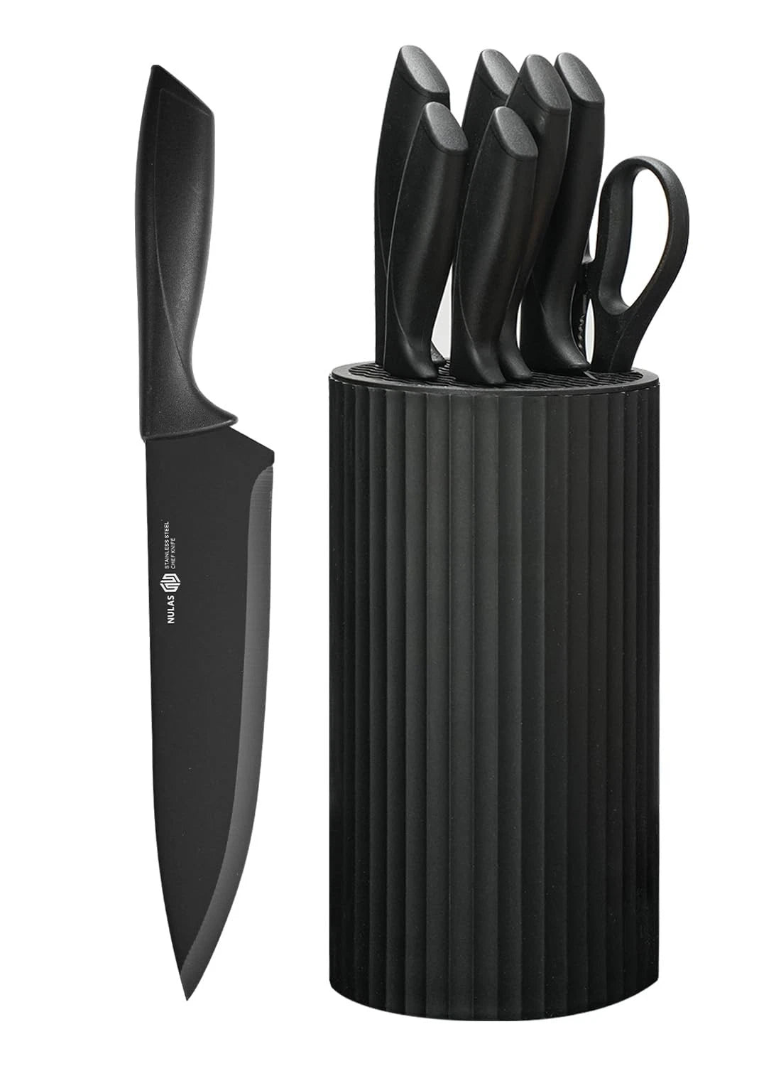 8-Piece Knife Set with Universal Block - Black