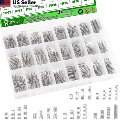 392 PCS Springs Assortment Kit for Various Applications (304 Stainless Steel)