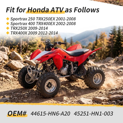 2 Front Red Wheel Hubs w/ Brake Discs for Honda TRX250X (2009–2020) TRX400X (2009–2014)