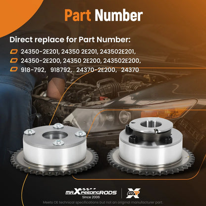 Camshaft Timing Set for Kia Soul Hyundai Tucson 2.0L (2010–2019) 24350-2E201 24370-2E200
