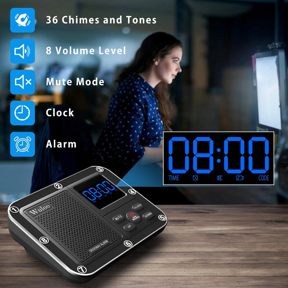 Wireless Solar Driveway Alarm System with 2 Sensors (1800ft Range)
