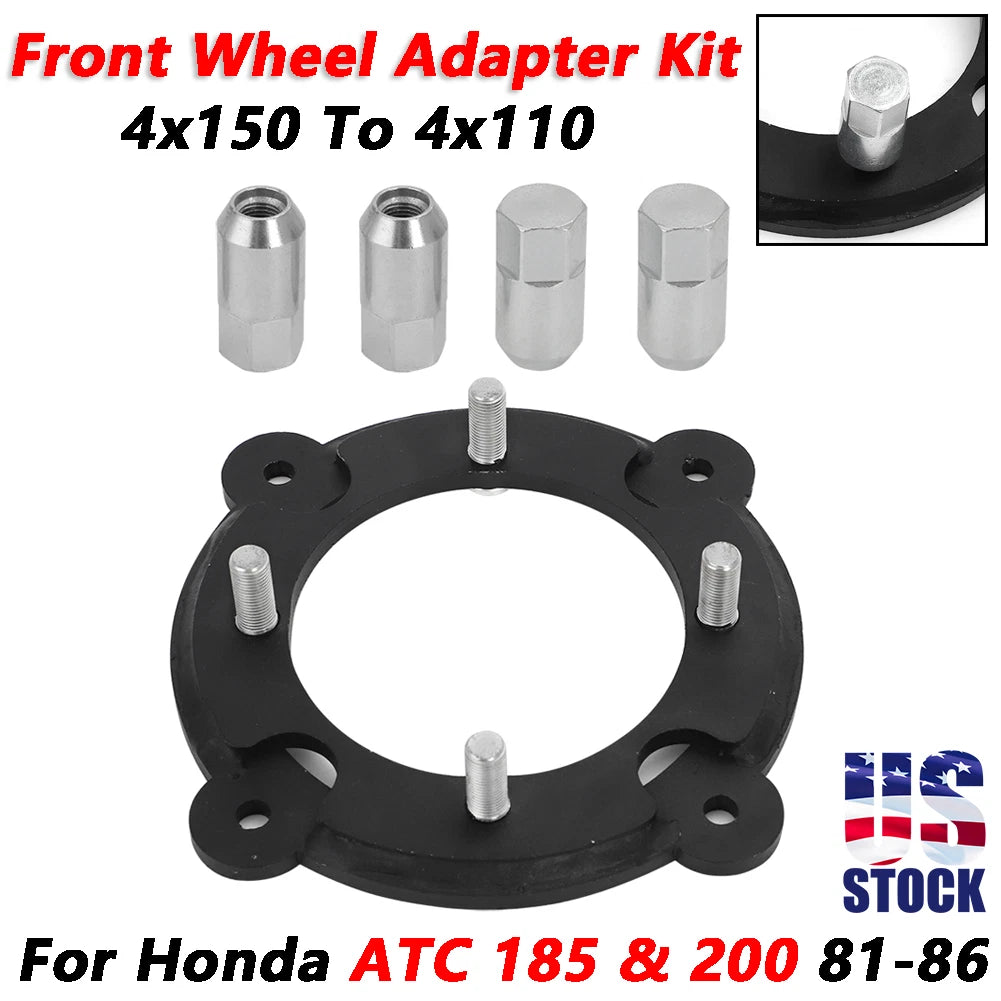 4X150 to 4X110 Front Wheel Adapter Kit for Honda ATC 185 200 (1981–1986)