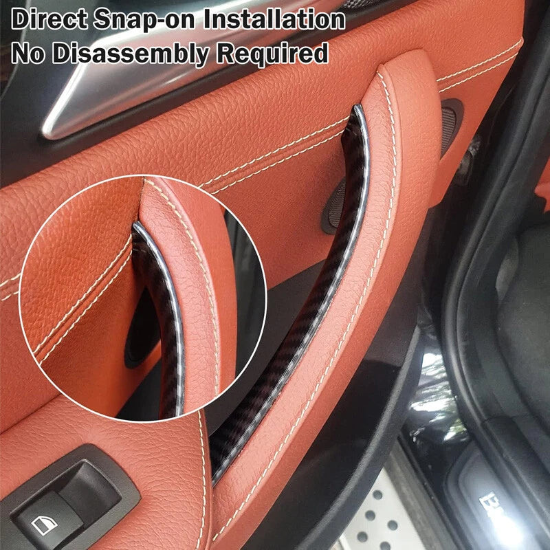 4X Carbon Fiber Interior Door Handle Cover for BMW X3 X4 (2011–2017)