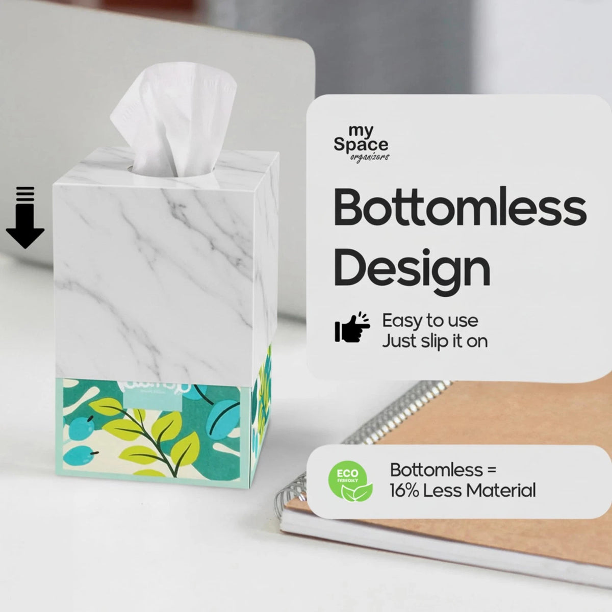 Tissue Box Cover Holder for Square Marble Design