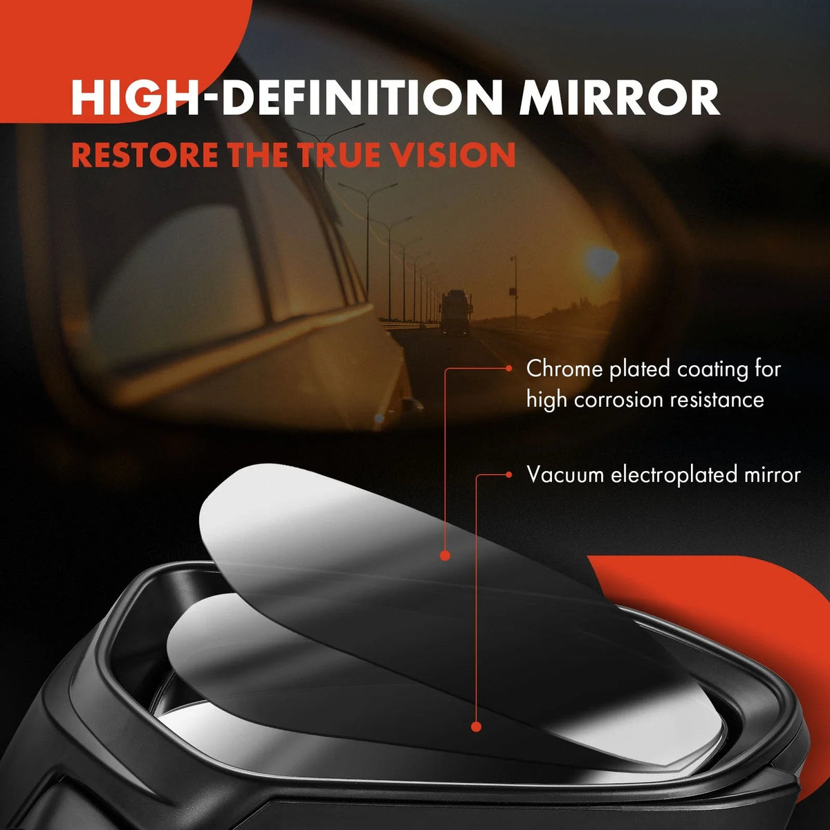Driver Manual Mirror for Dodge Sprinter 2500 (2007–2009)