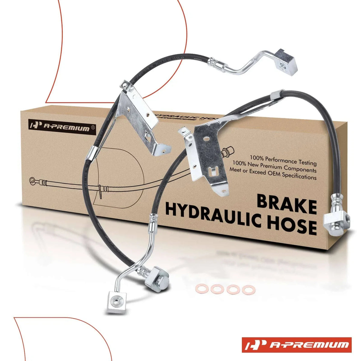 2X Front Brake Hydraulic Hose for Ford F-450 Super Duty (2010–2016)