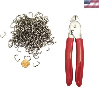 100 Count Heavy Duty Hog Ring Pliers for Automotive Use