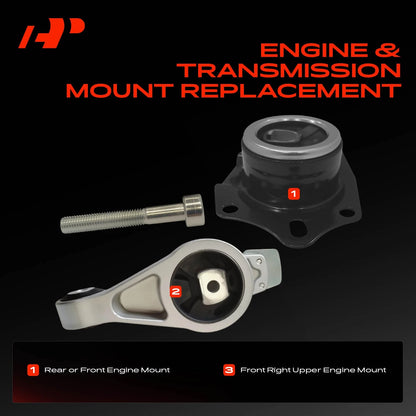 2X Engine Mount for Dodge Neon (2000–2005) - 4668193AB, 4668193AD, A2947, A2948