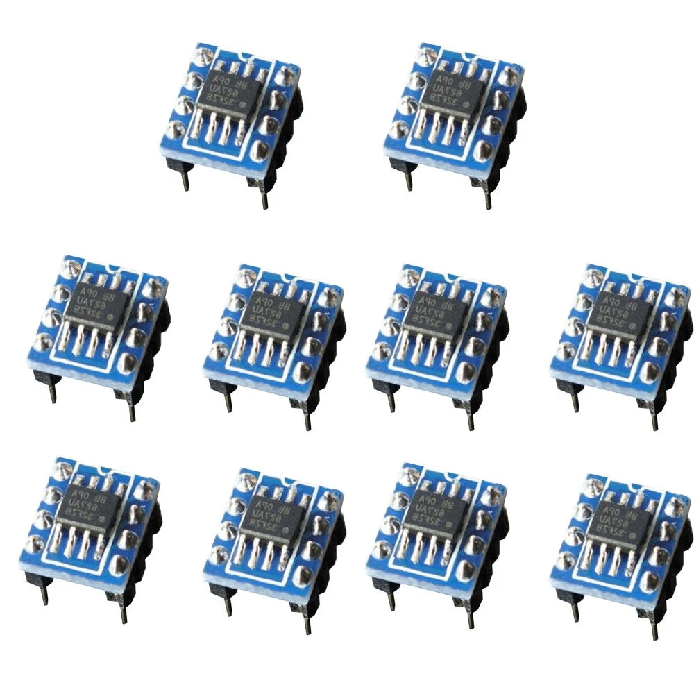 10-Piece Dual to Mono Op Amp Module for OPA627AU, NE5532