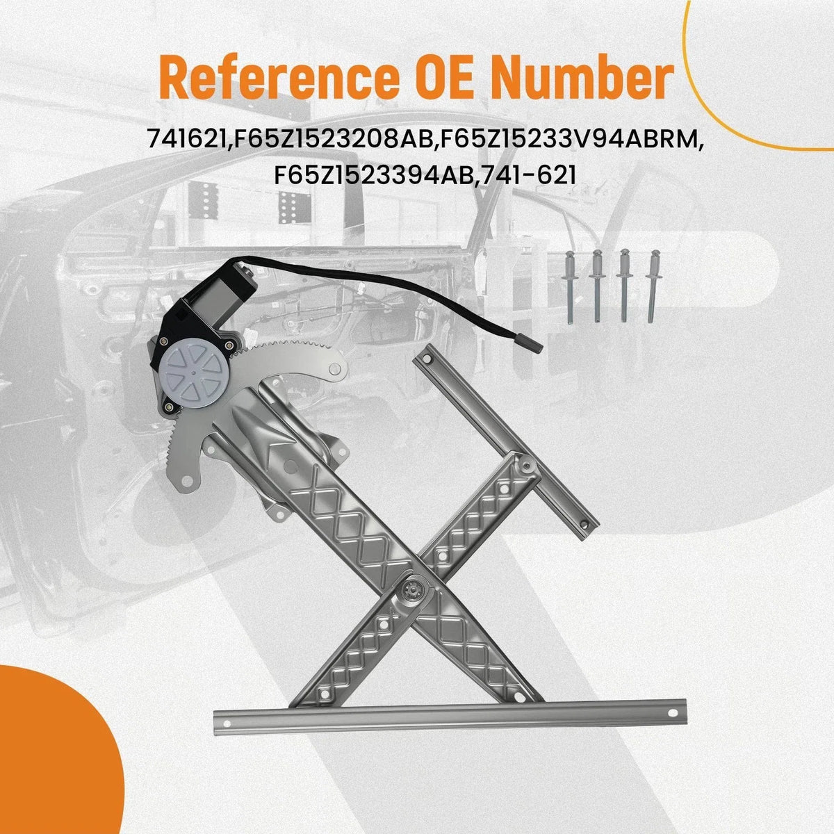Power Window Regulator Assembly Front Right for Ford F-150 F-250 (1997–1998)
