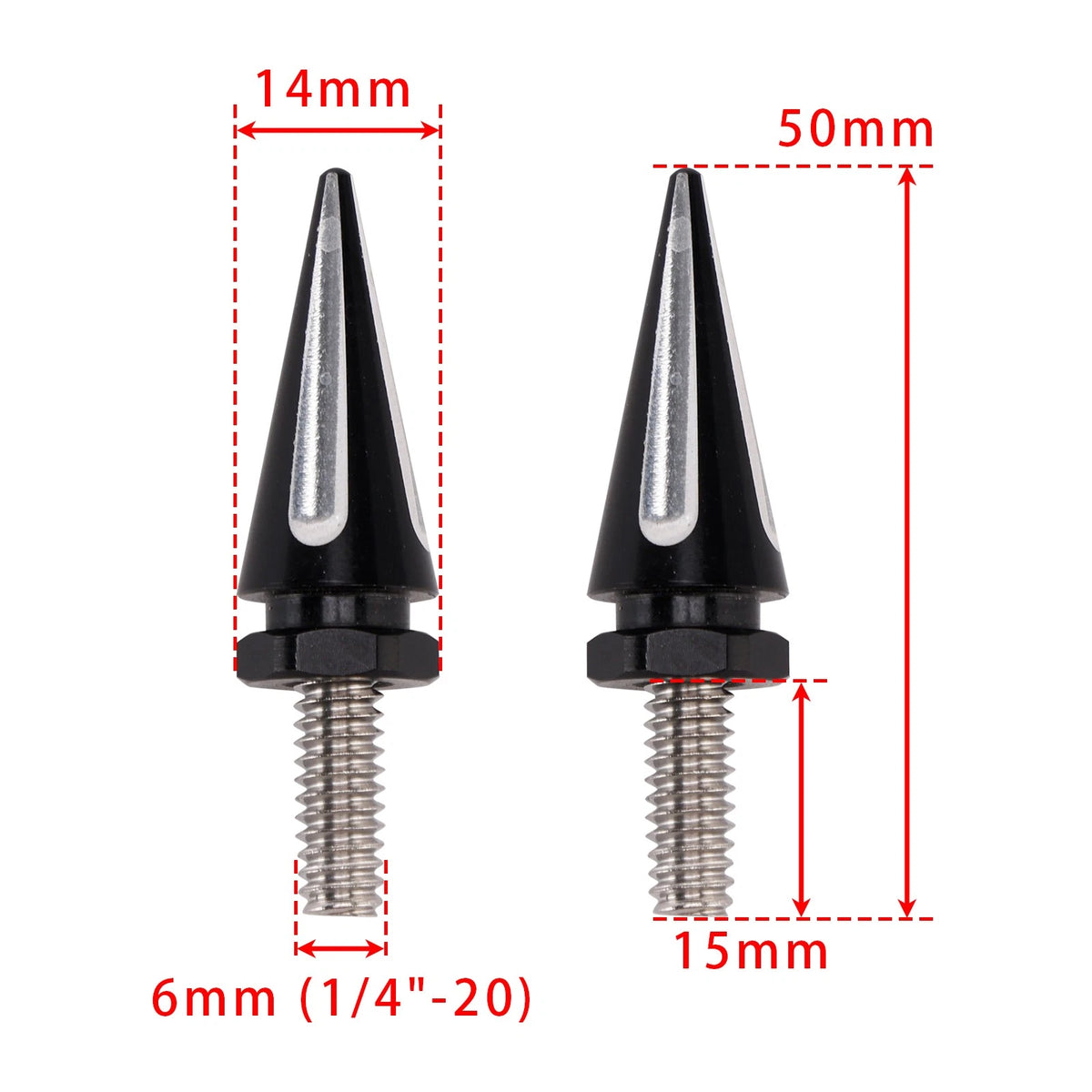 3X Black Spike Windshield Bolts for Street Glide Electra Glide Touring (1996–2013) M525-A130