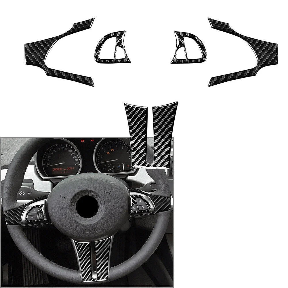 5 Pcs Carbon Fiber Steering Wheel Trim for BMW Z4 E85 (2003–2008)
