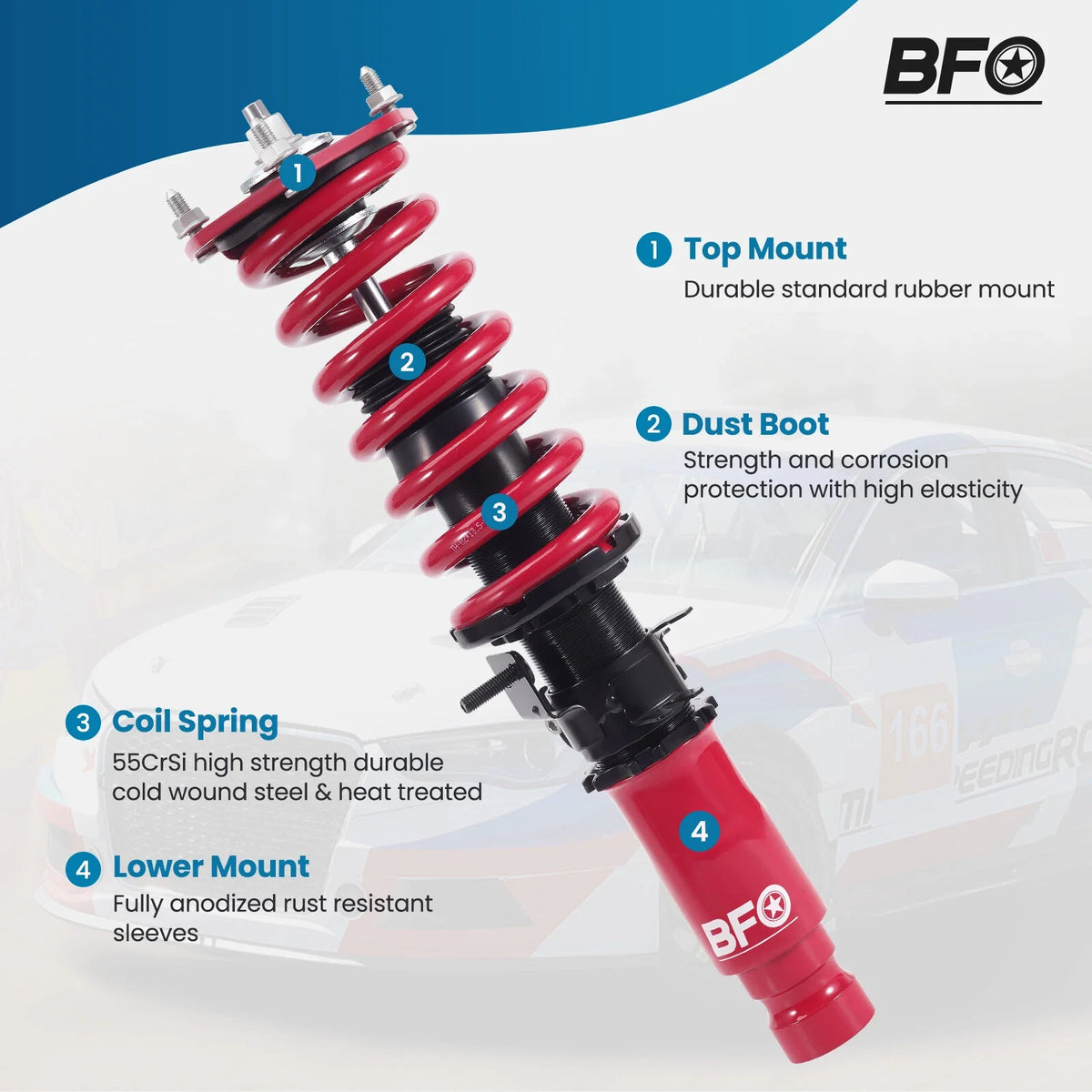 BFO Coilovers Lowering Kit for Infiniti M35X M45X (2006–2010) G35X G37X (2008–2013)