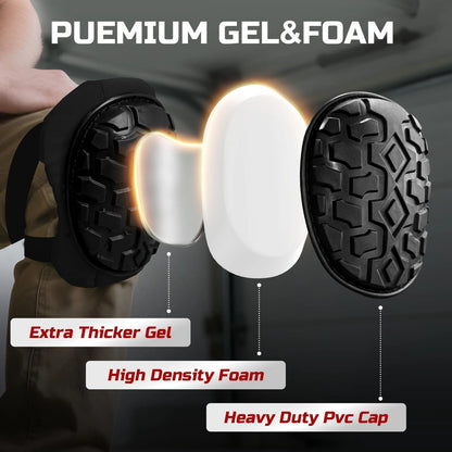 Knee Pads for Work Construction (One Size, Black)