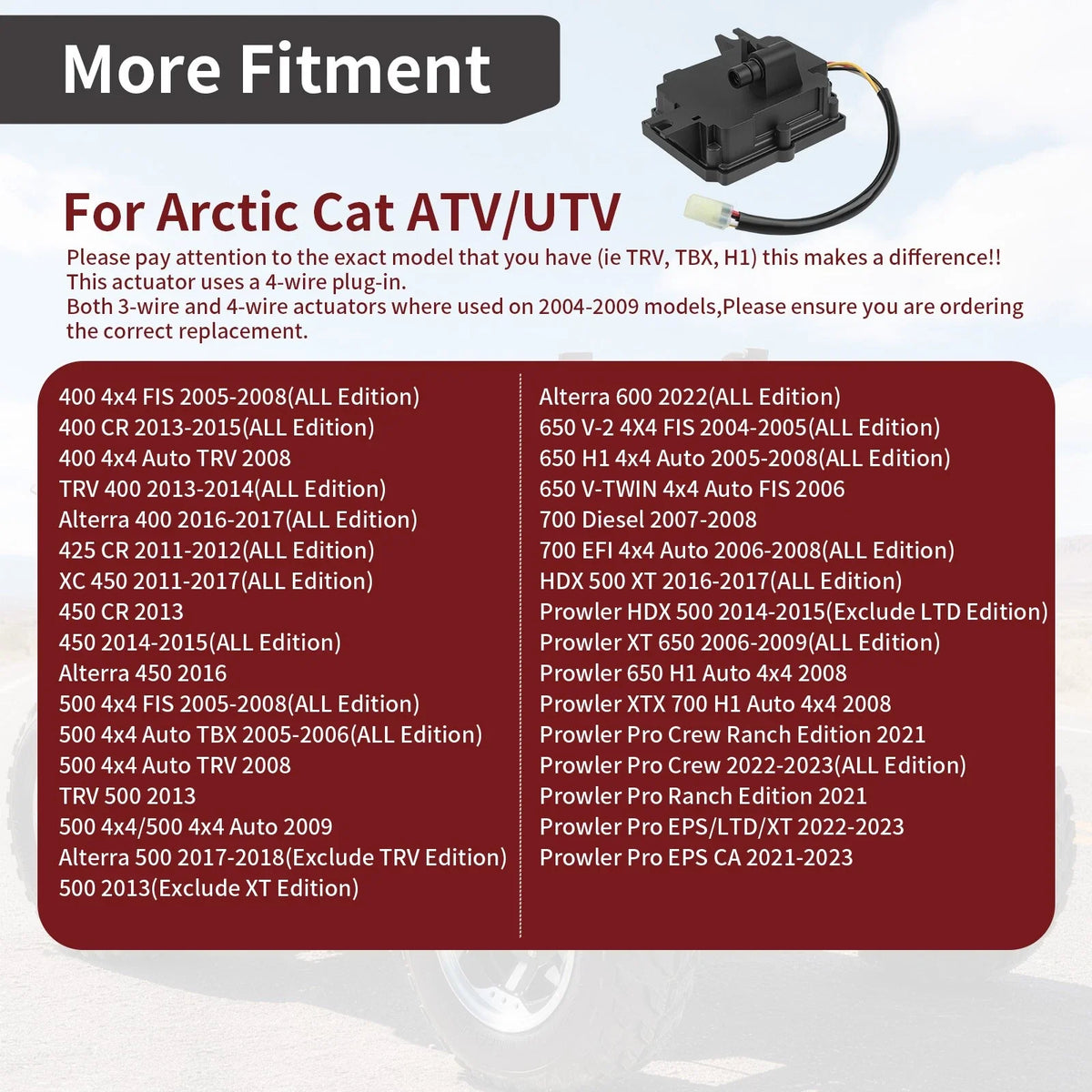 Actuator Front Differential for Arctic Cat 650 700 H1 1000 ATV (2006–2019) 3306-264