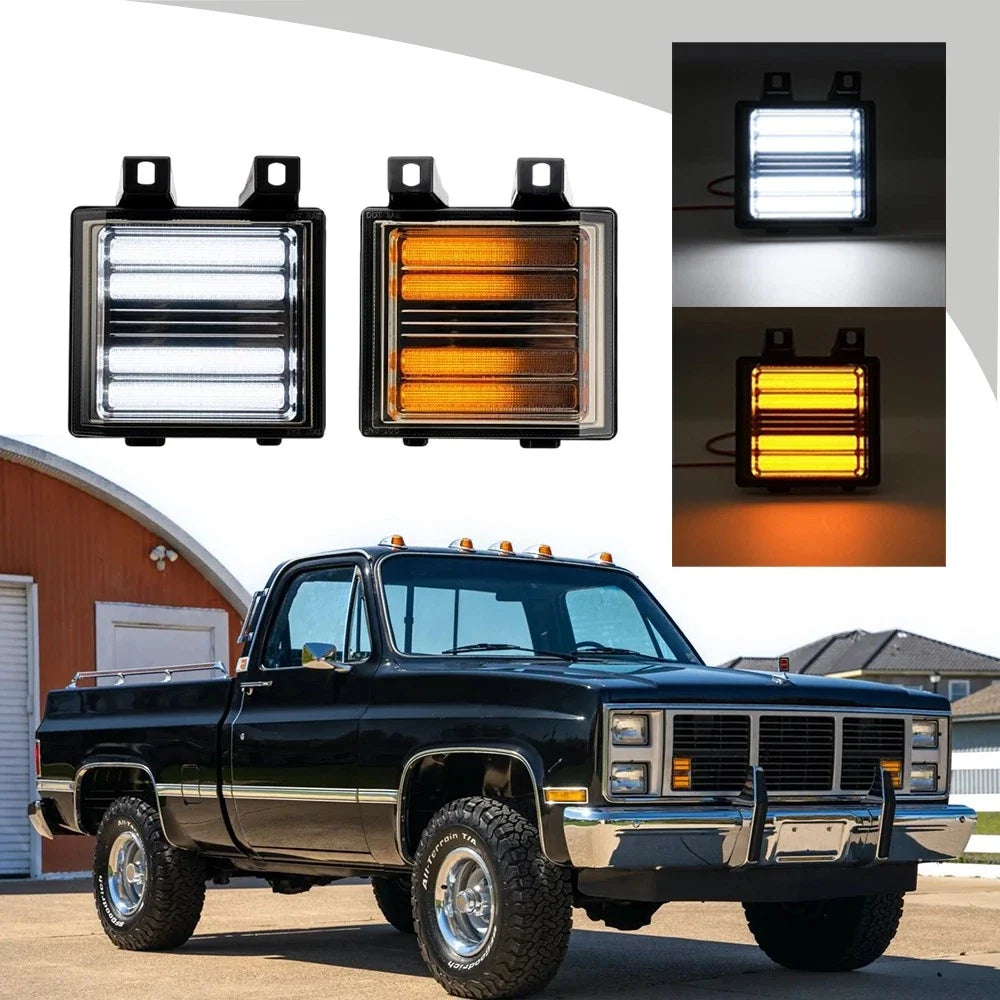 Smoked Switchback LED Signal Blinker Corner Light for Chevrolet GMC Pickup