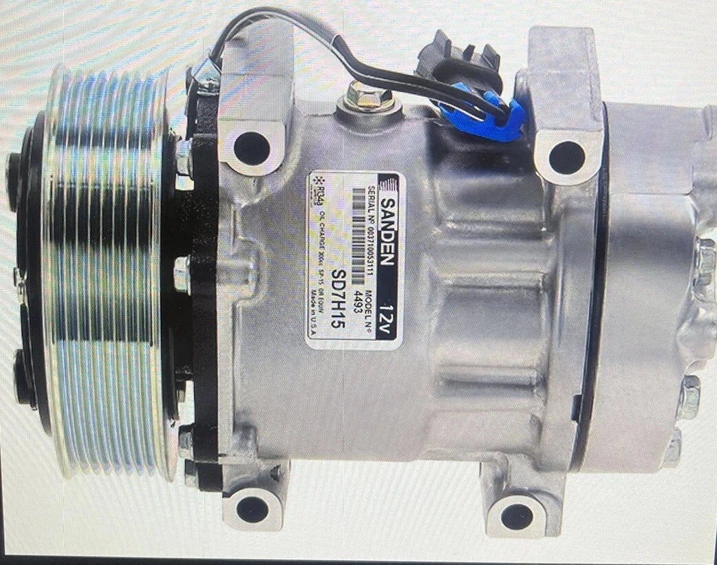OEM Sanden 4493 HD Compressor with Clutch for