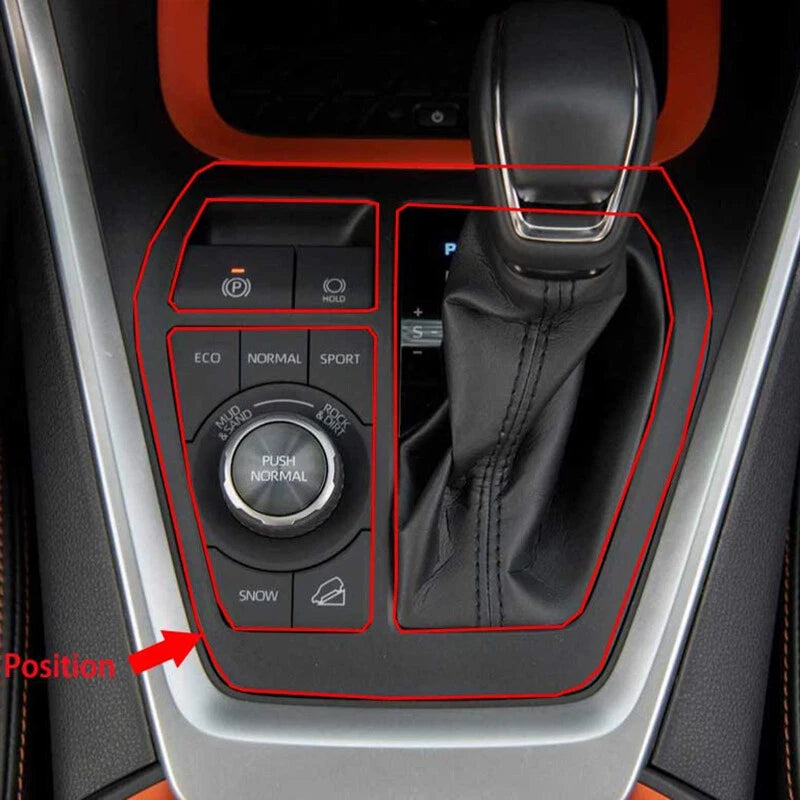 Carbon Fiber Look Gear Shift Box Panel Cover for Toyota RAV4 (2019–2023)