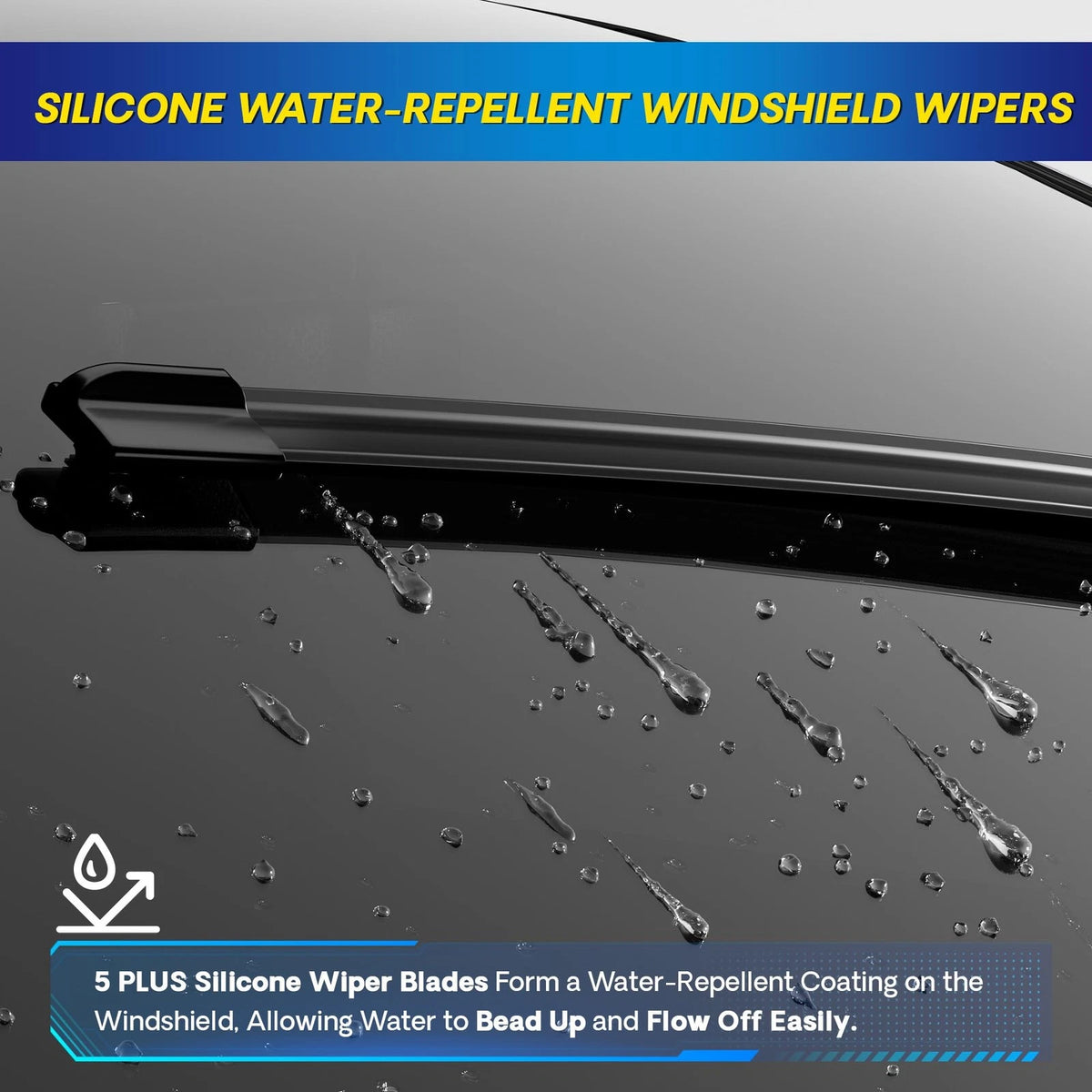 Set of 2 Silicone Windshield Wipers for 2024-2021 (22"+22")