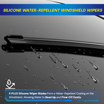 Set of 2 Silicone Windshield Wipers for 2024-2021 (22"+22")