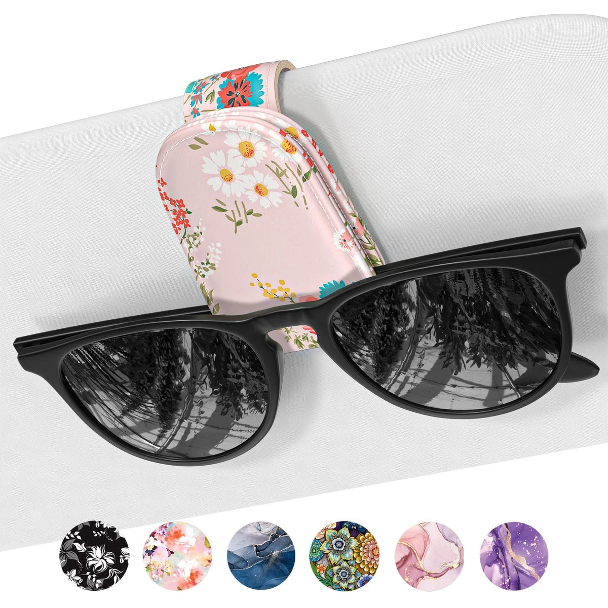 Sunglasses Holder for Car Visor (Magnetic Leather)