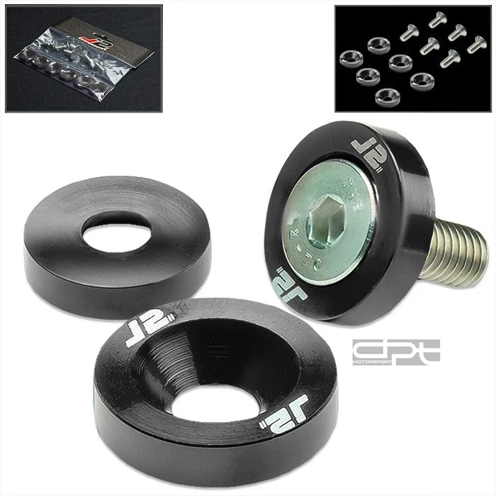 Set of 4 J2 M8 X1.25 Metric Cup Washer Bolt Nut Kit for Automotive