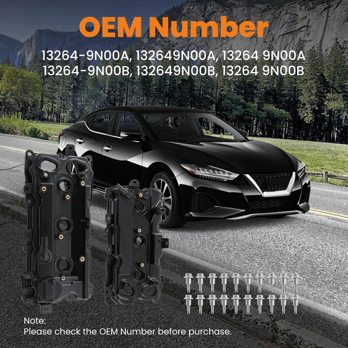 2X Engine Valve Covers Set for Nissan Maxima (2009–2020) Murano 3.5L (2015–2020)