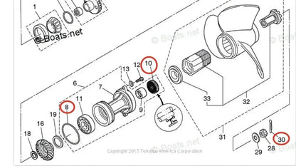 Lower Gearcase Seal with O-ring for Tohatsu 70HP - 140HP (3B7601110, 3B7601030)