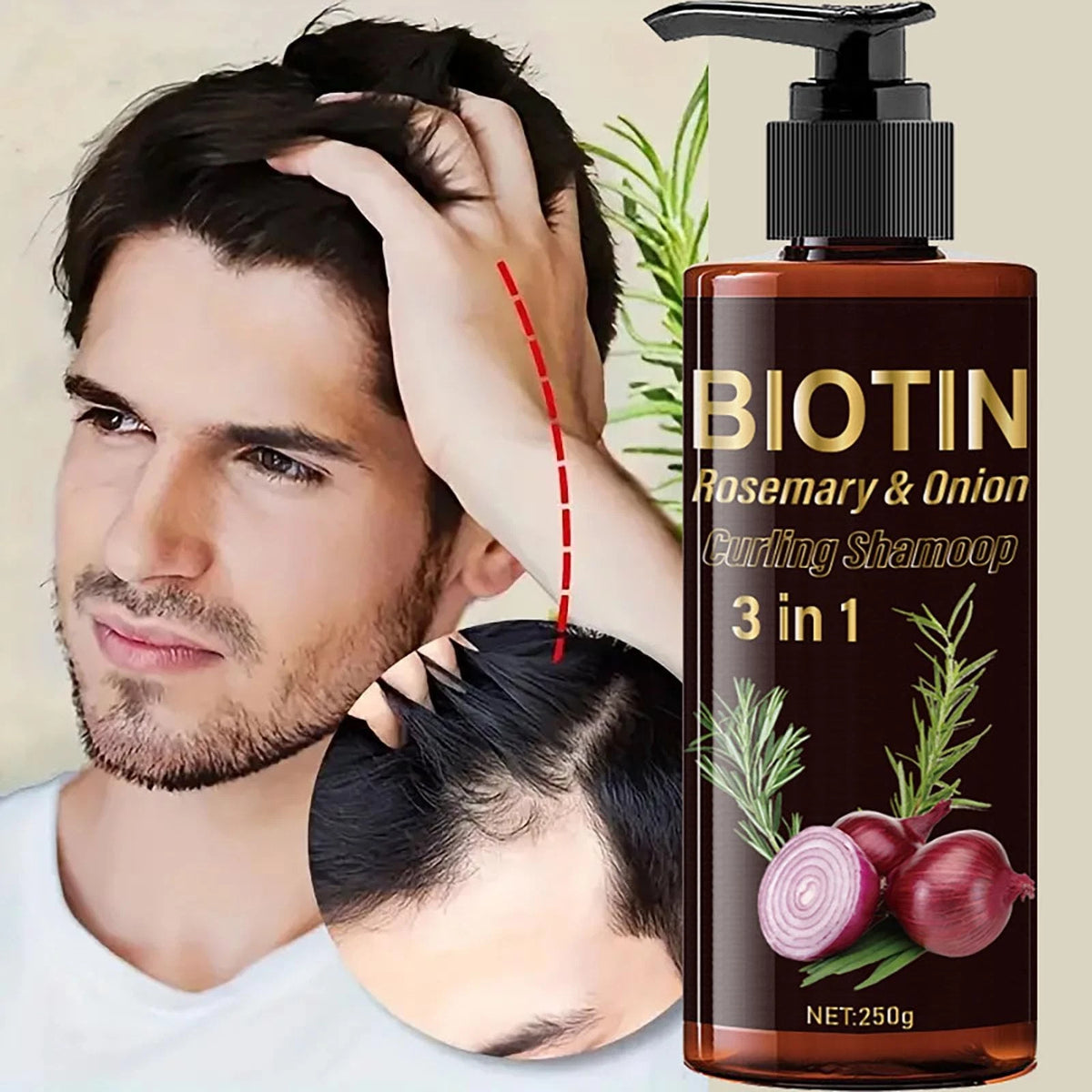 Onion Biotin Rosemary Shampoo for Hair Growth (Pack of 1)