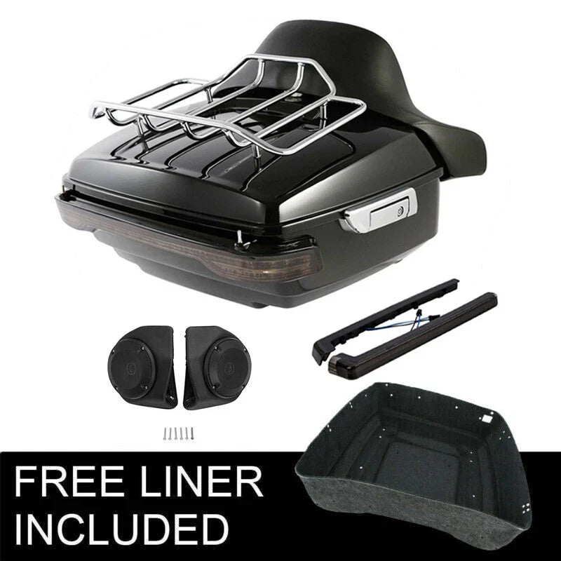 Smoked LED Trunk Pad Speakers for Harley Touring Road Glide (2014–2026)