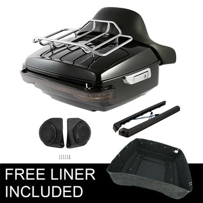 Smoked LED Trunk Pad Speakers for Harley Touring Road Glide (2014–2026)