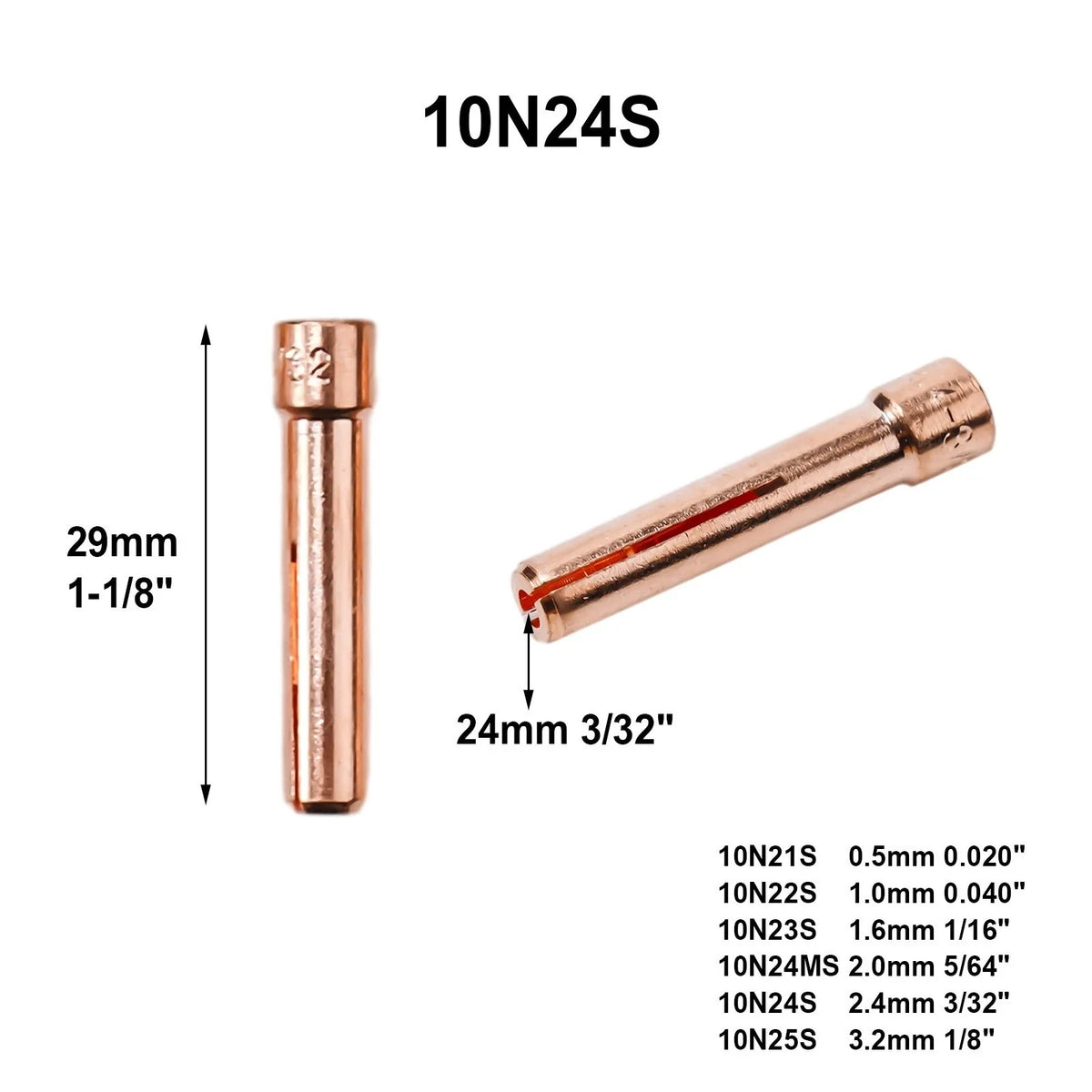 Set of 10 TIG Gas-Lens 17GL332 10N24S for Welding Accessories