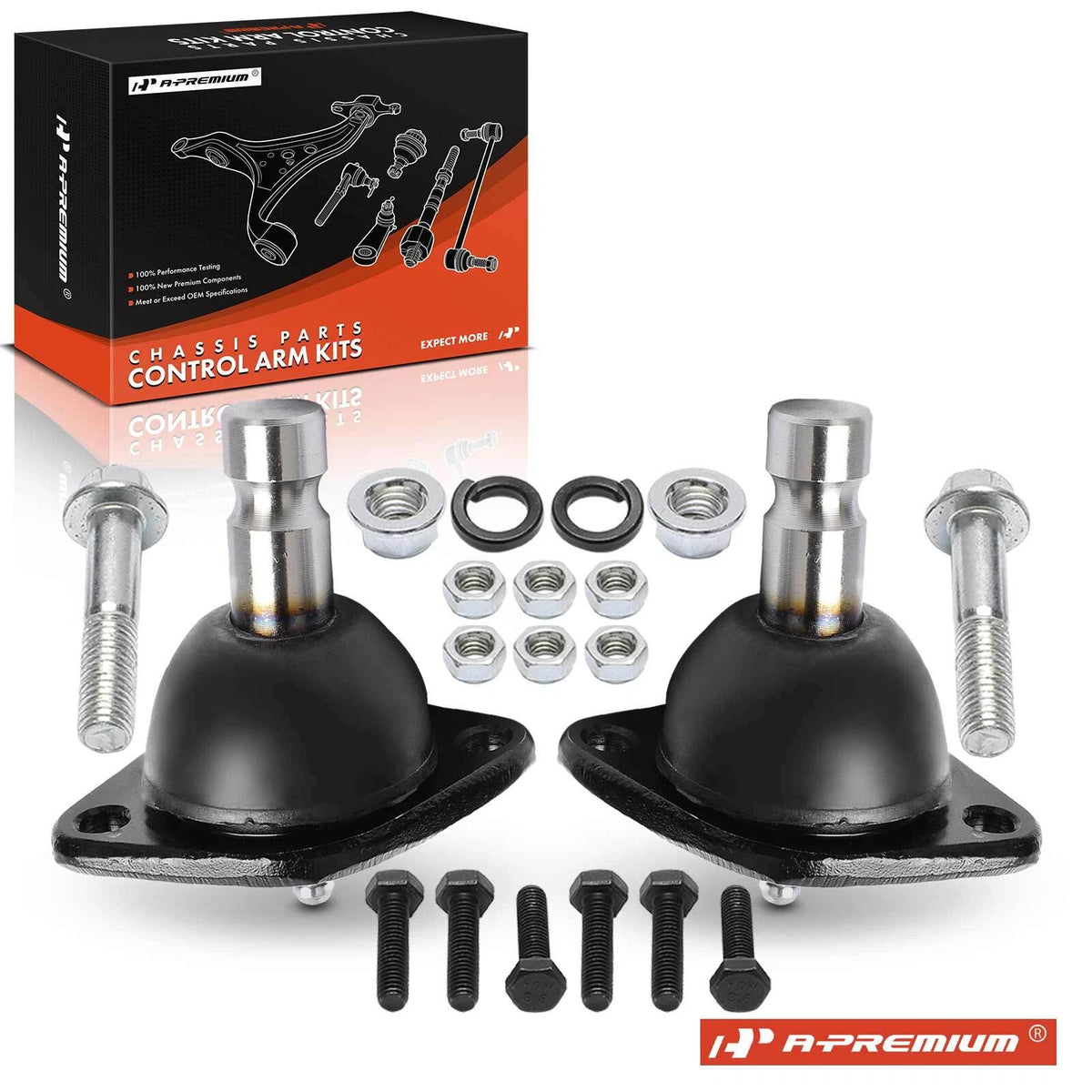 2X Front Lower Side Ball Joint for Chevrolet Buick Oldsmobile Pontiac (GK5263, 9762925, MK5263)